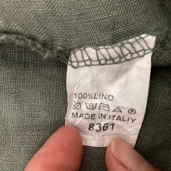 Sandra Fellini Women’s Italian 100% Linen Green Shorts - Picture 5 of 10